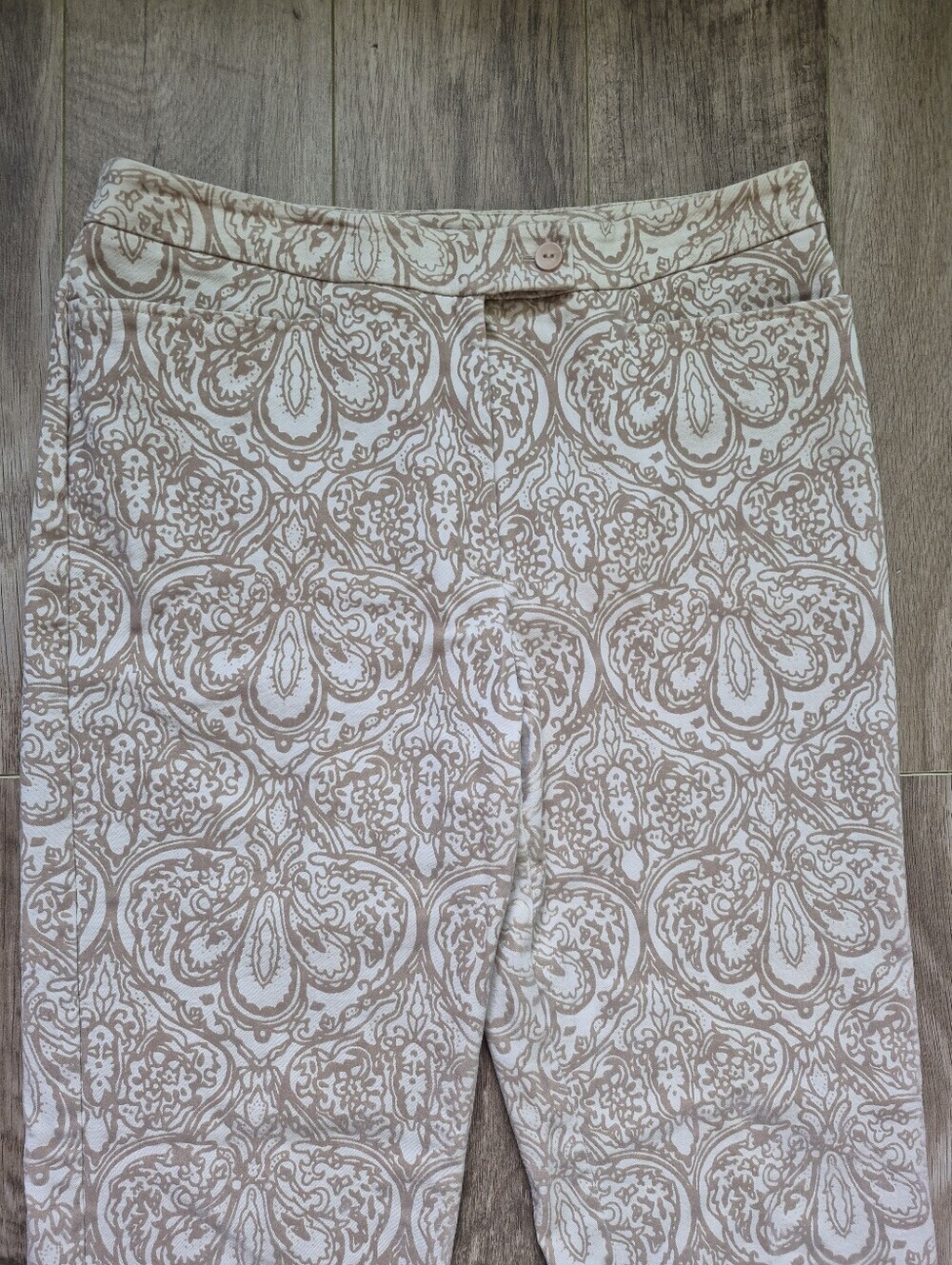 Nygard Collection Women’s Beige Textured Paisley Print Dress Pants Size 12 - Picture 3 of 9